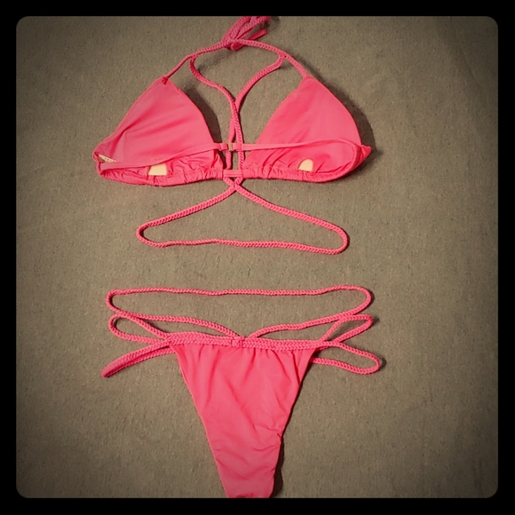 NWOT * Hot Pink Brazilian Strappy Bikini * XL👙😍 - Picture 6 of 7